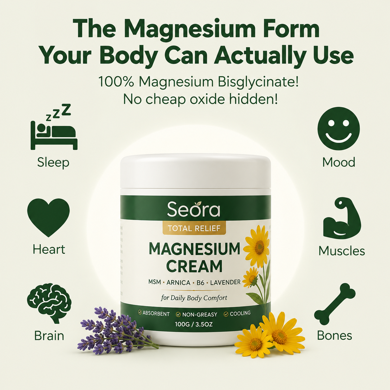 Korean Magnesium Pyridoxine Lavender Cream